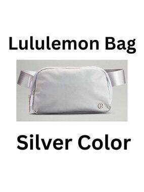 Lululemon Everywhere Belt Bag Crossbody Extended Strap Silver Drop Wordmark